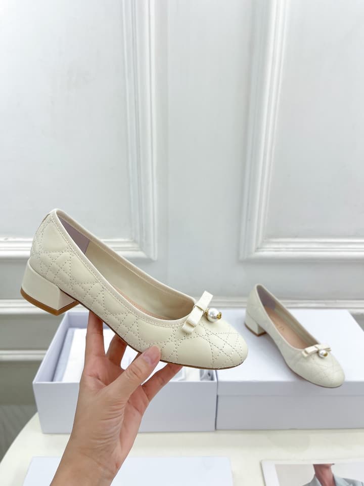 Dior Cannage Pearl Ballet Pumps – 2024 Spring/Summer Collection in Black