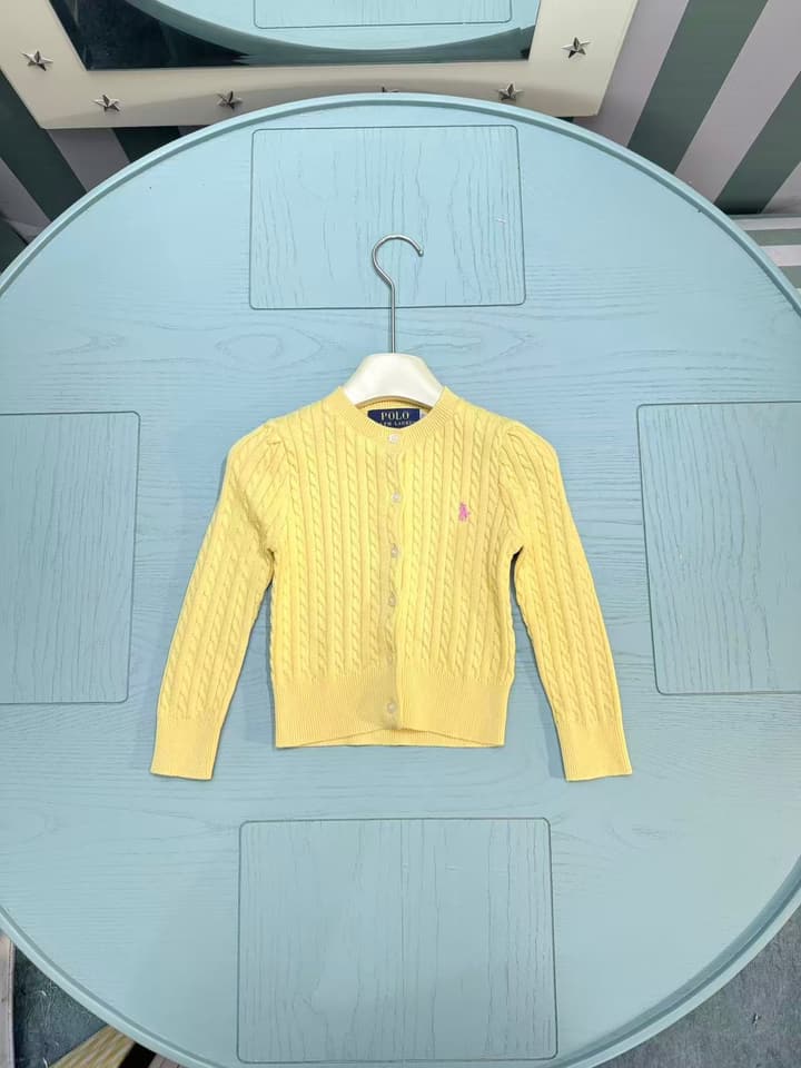 Ralph Lauren Kids Classic Striped Knit Sweater – 2025SS in Bright Yellow Cable Knit