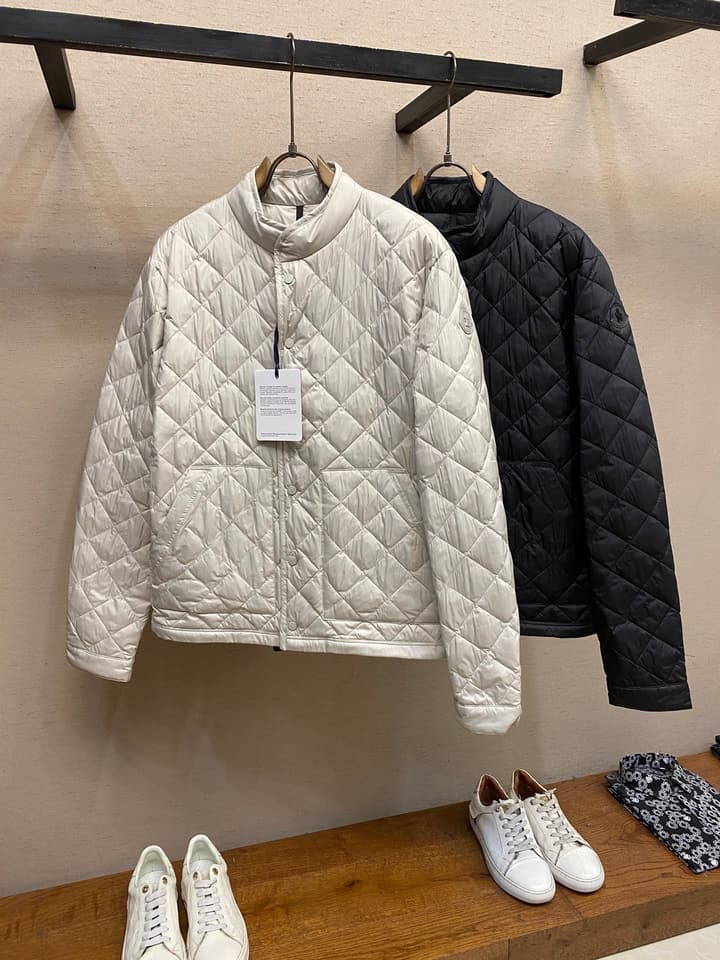 Moncler Men's Lightweight Stand Collar Down Jacket – 25FW in Quilted Black Jacket