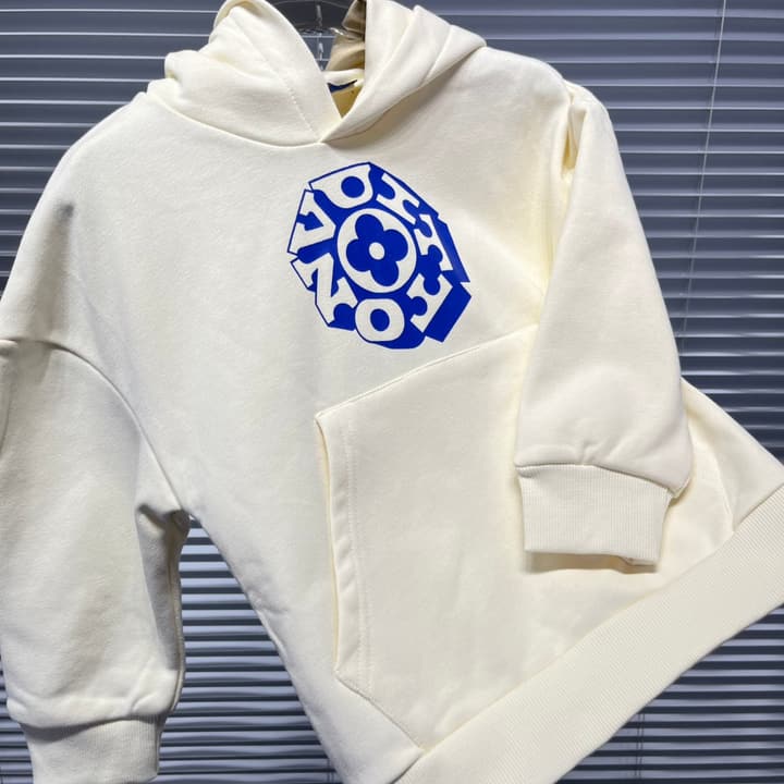 Louis Vuitton Spherical Graphic Hoodie – 25SS in Light Beige With Blue Pattern