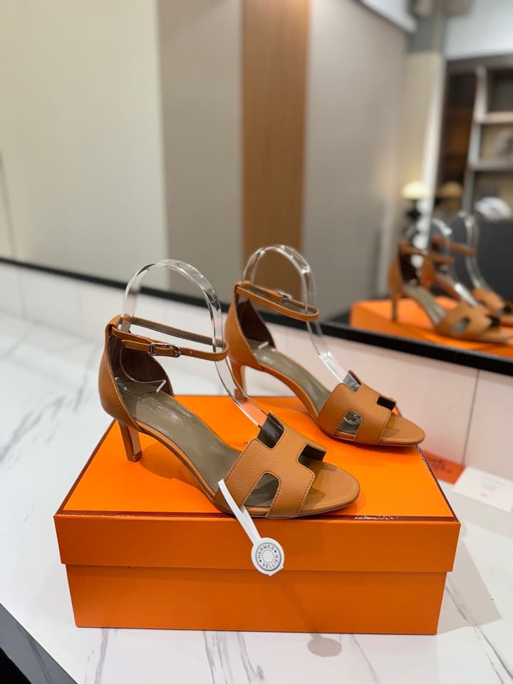 Hermès Classic Palm Grain Cowhide Heels – 6.5cm in Black