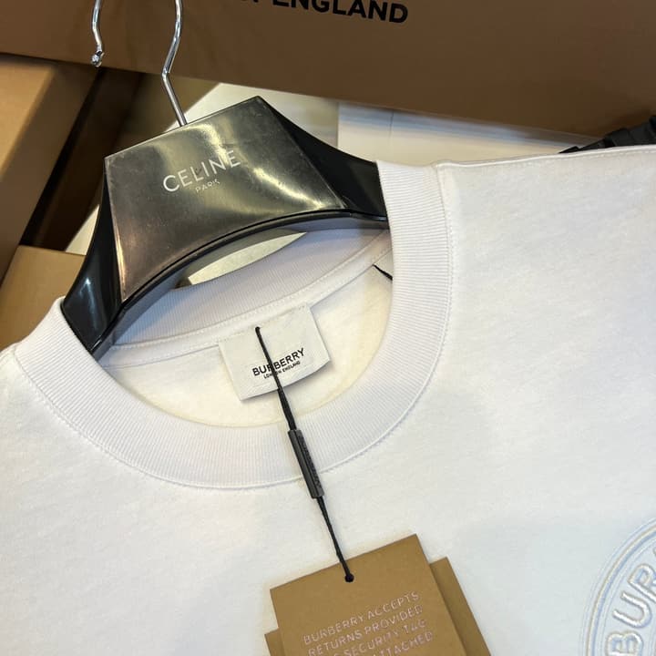 Burberry Micro-Logo Embroidered Cotton T-Shirt – Spring/Summer Collection in Black