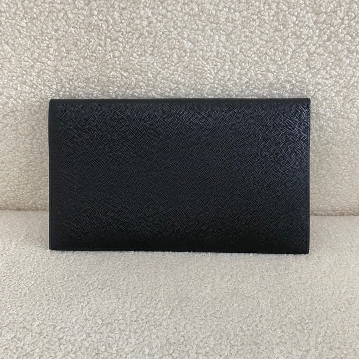 Saint Laurent Uptown Envelope Clutch in Classic Black With Gold Hardware