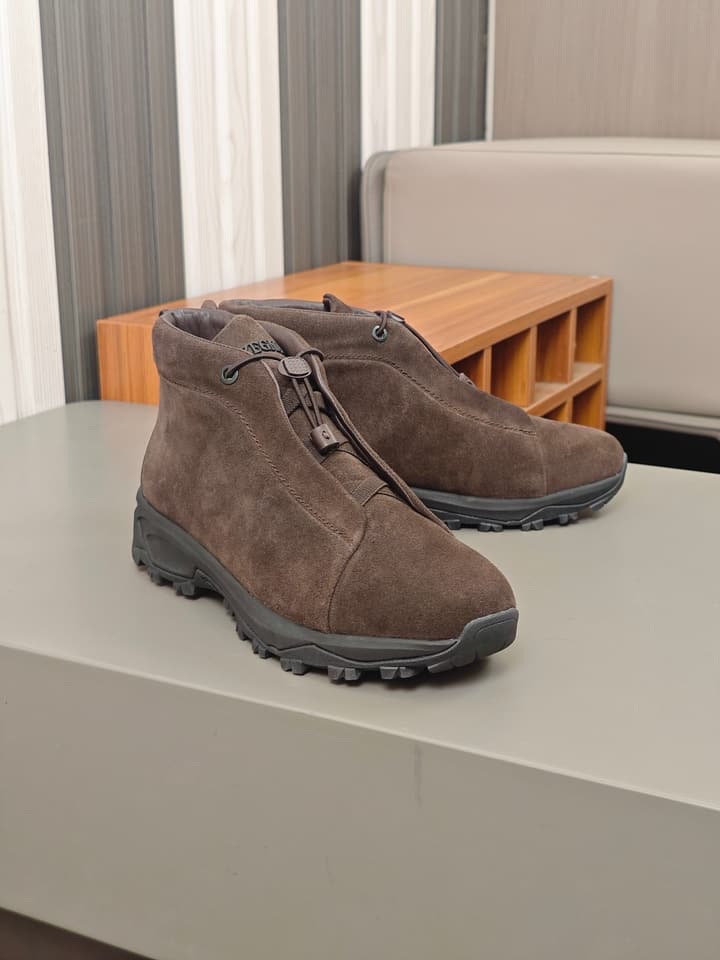 Zegna Triple Stitch™ Monte Luxury Casual Shoes in Black Leather High-top