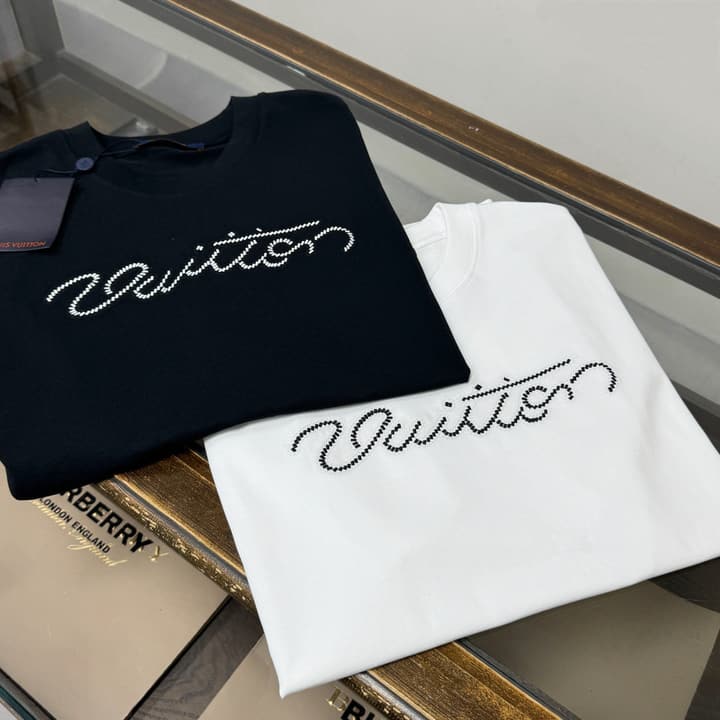 Louis Vuitton Embroidered Logo Oversized T-Shirt – Summer Collection – 26SS in Apricot Colorful LV Lovers