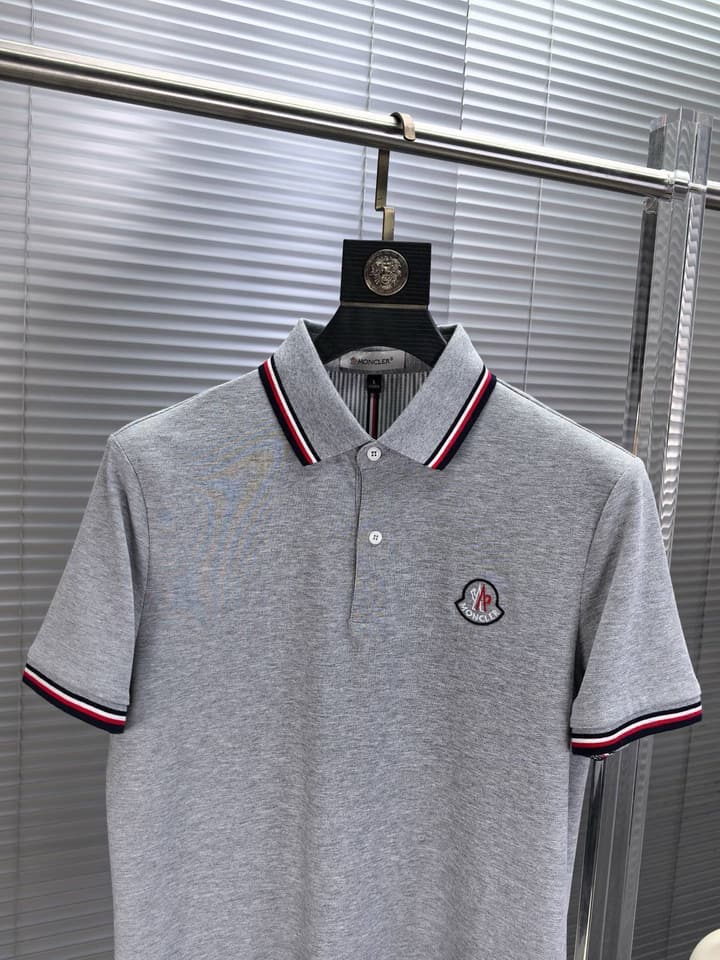 Moncler Embroidered Logo Pique Cotton Polo Shirt – Spring/Summer Collection – 2026SS in Black