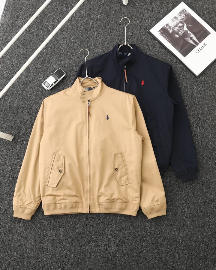 Ralph Lauren Old Money Stand-Collar Workwear Jacket in Khaki