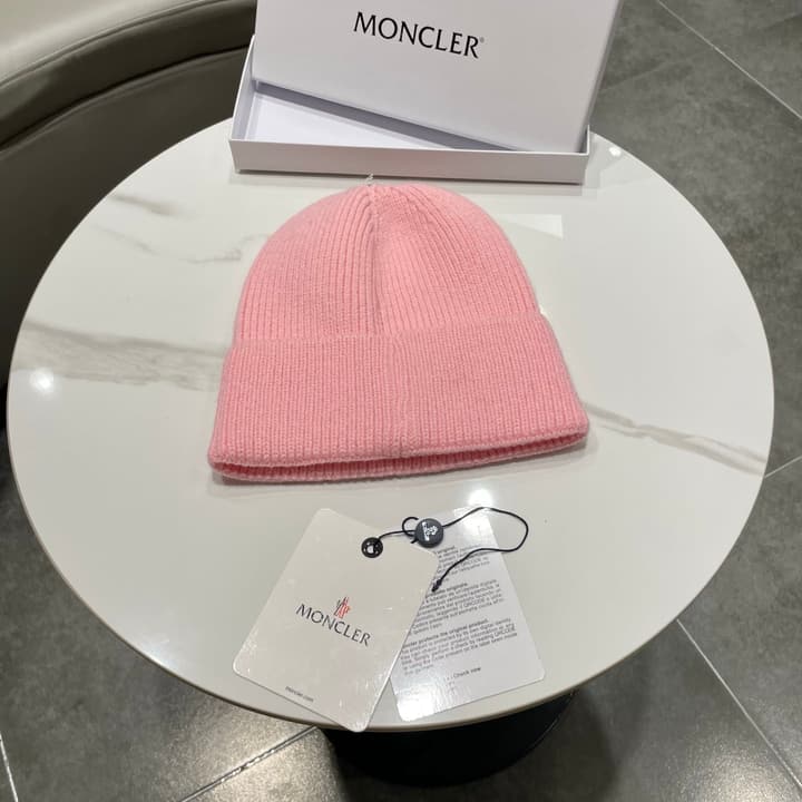 Moncler Knitted Beanie Hat in Classic Black
