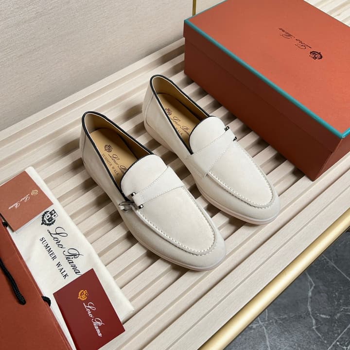 Loro Piana New Moccasin Shoes in Brown Suede