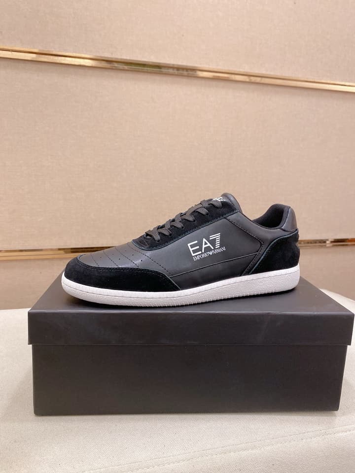 Armani Italian Leather Luxury Sneakers – New Collection in Bright Red
