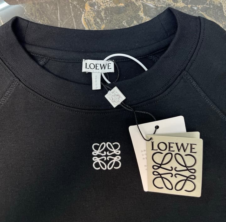 Loewe Cotton-Blend Raglan T-Shirt in Black