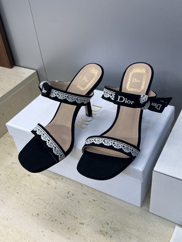 Dior J'Adior Dentelle Jelly Bow Heels – 2026 Early Spring Collection in Black