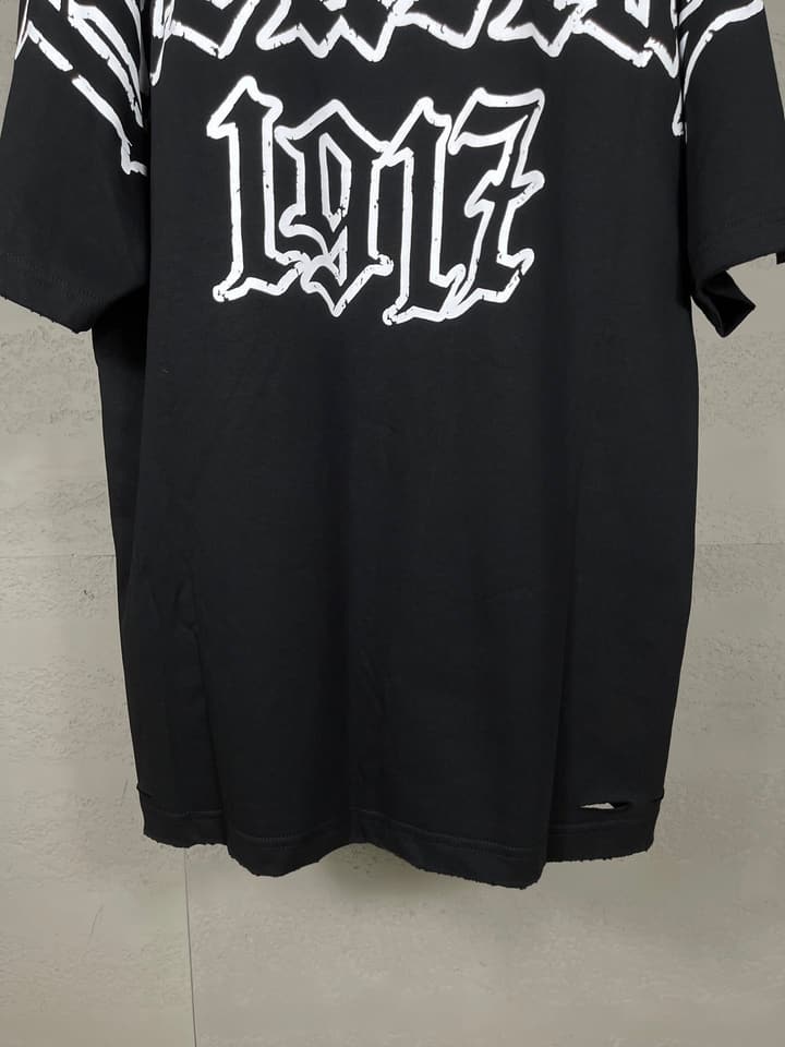 Balenciaga Paris Art Print Distressed T-Shirt – 25SS in Black