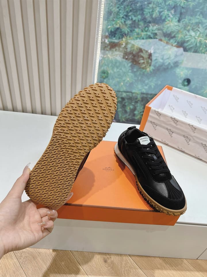 Hermès Bouncing Calfskin Sneakers in Tan Suede