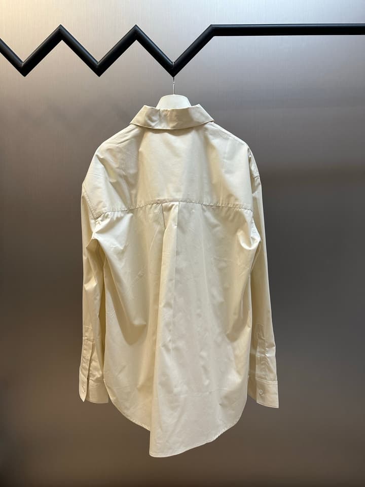 Loewe Anagram Two-Tone Embroidered Pocket Shirt in Cream