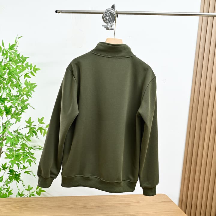 Moncler Men's Half-Zip Stand Collar Sweatshirt – 2025 Spring Collection in Grey