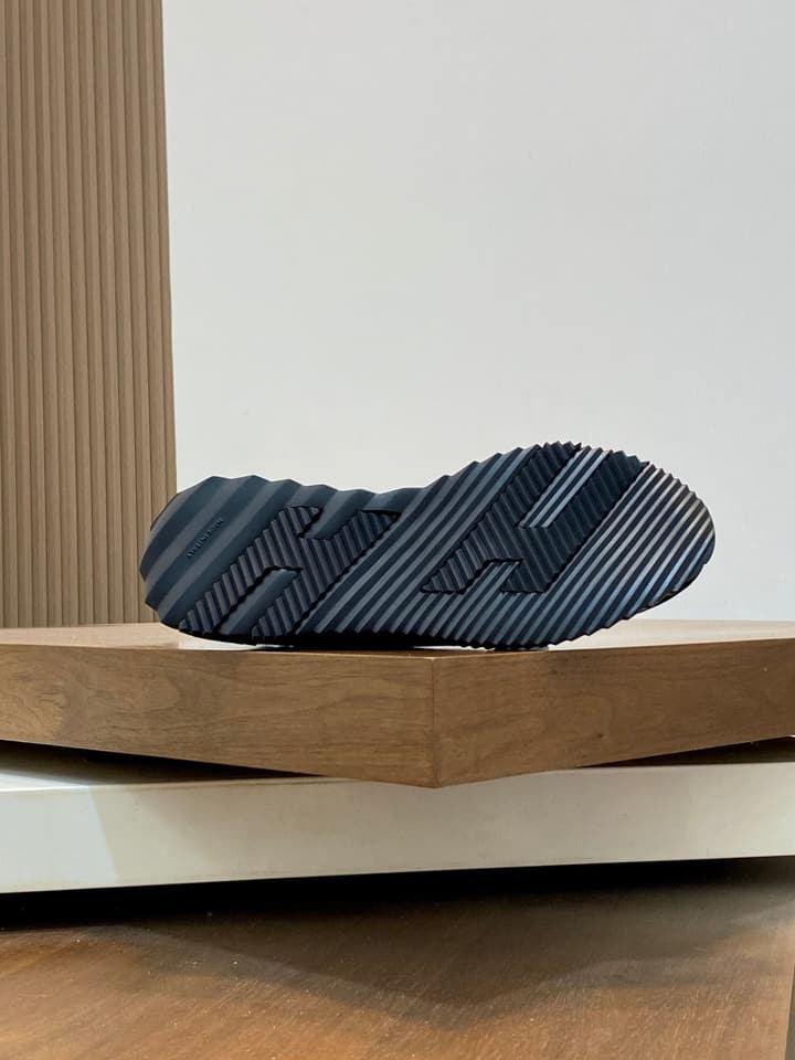 Hermès Suede and Denim Canvas Sneakers in Black And White