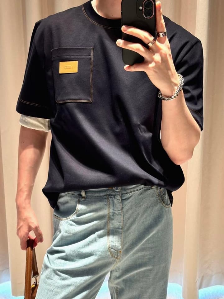 Fendi Leather Patch Logo Cotton T-Shirt – 26SS