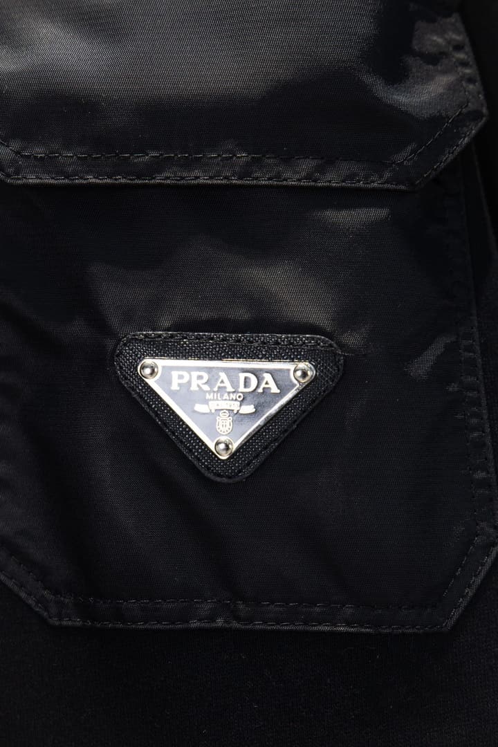 Prada Oversized Heavyweight Sweatshirt in Black Sweatshirt With Pocket Detail