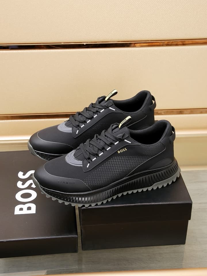 Boss New Men's Athletic Sneakers in Monochromatic Black