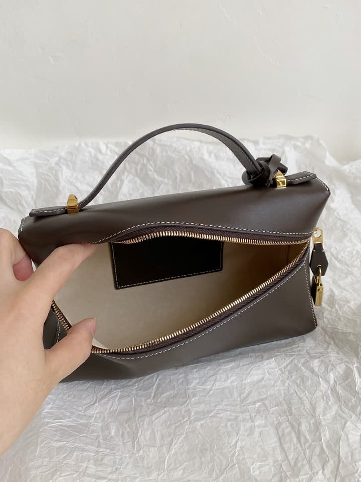 Loro Piana L23 Flat Grain Shoulder Bag in Beige