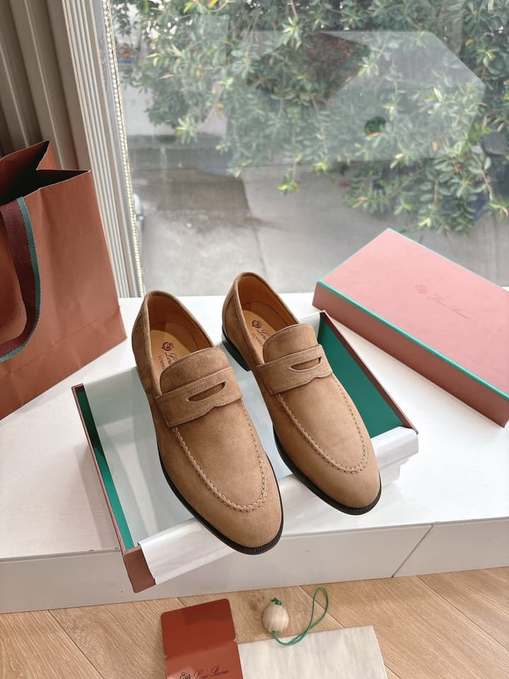 Loro Piana Loafers in Black Suede