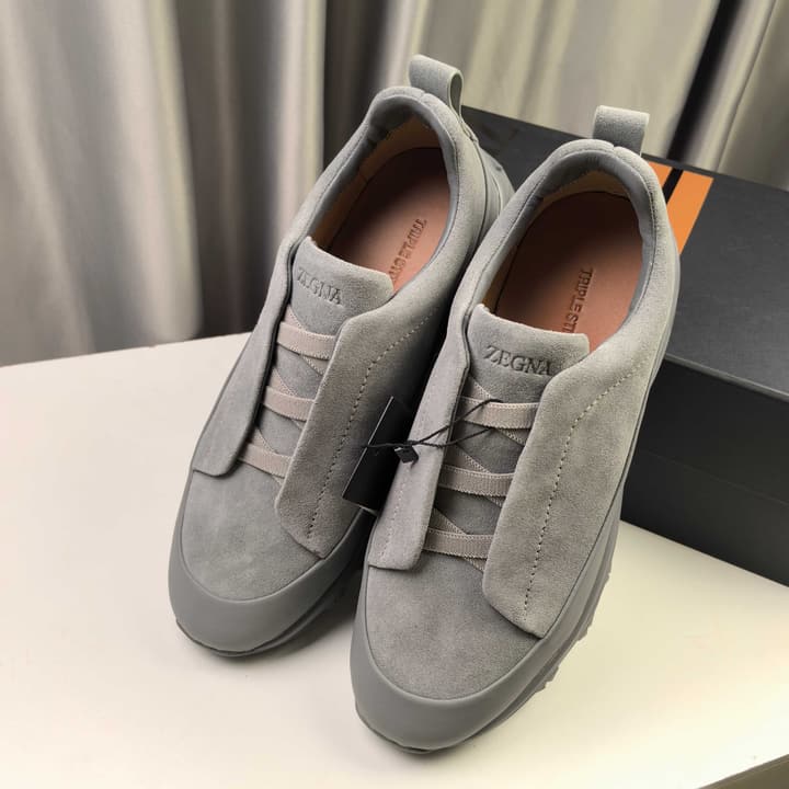 Ermenegildo Zegna Triple Stitch™ Monte Luxury Casual Shoes in Black Leather