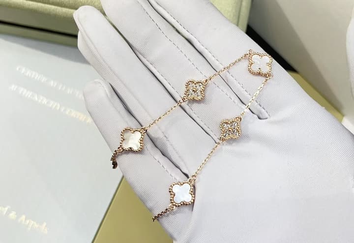 Van Cleef & Arpels Vintage Alhambra Mini Bracelet in Rose Gold