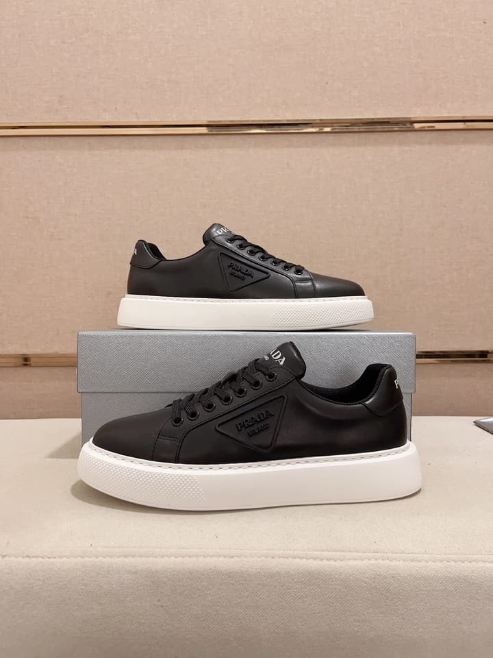 Prada Men's Air Cushion Sneakers in Dark Grey Monochromatic
