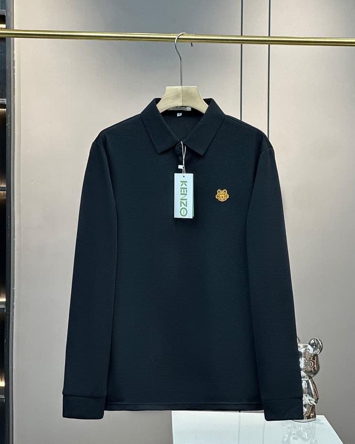 Kenzo Tiger Head Long Sleeve Polo Shirt – 2024SS – 2025 Collection in Green