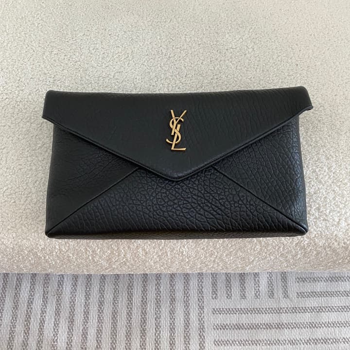 Saint Laurent Envelope Clutch Bag in Camel Brown