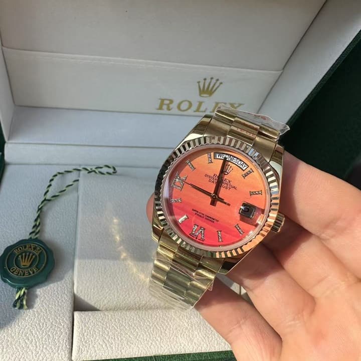 Rolex Day-Date 36 Yellow Gold Red Carnelian Watch