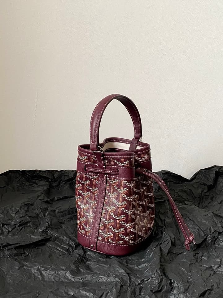 Goyard Petit Flot Mini Bucket Bag in Deep Wine Red