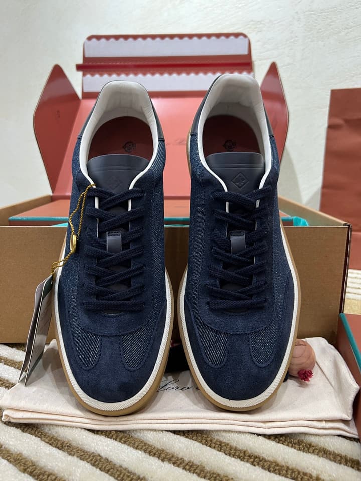 Loro Piana LP Tennis Walk Unisex Sneakers in Black Leather