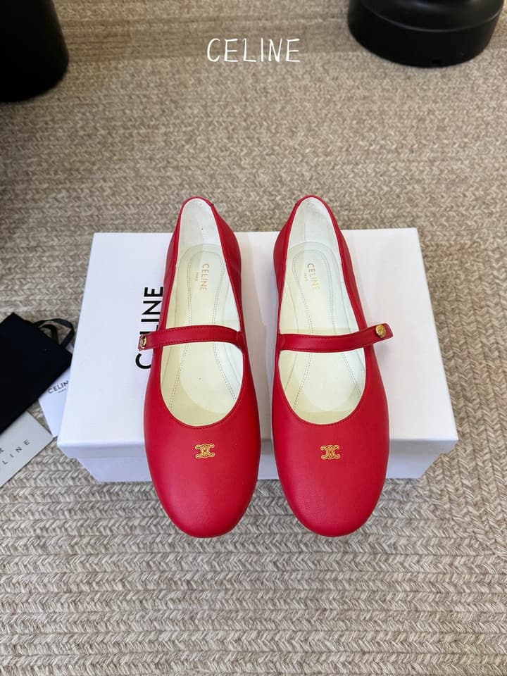 Celine Mary Jane Flat Loafers in Black