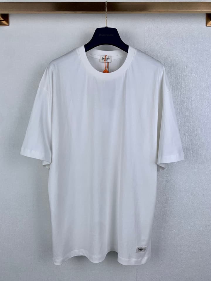 Saint Laurent Simple Logo Patch T-Shirt in Black
