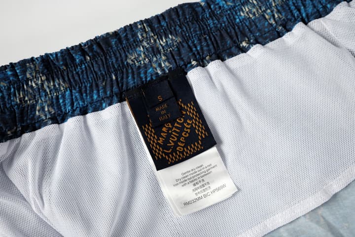 Louis Vuitton Ocean Boat Print Swim Trunks in Ocean Blue