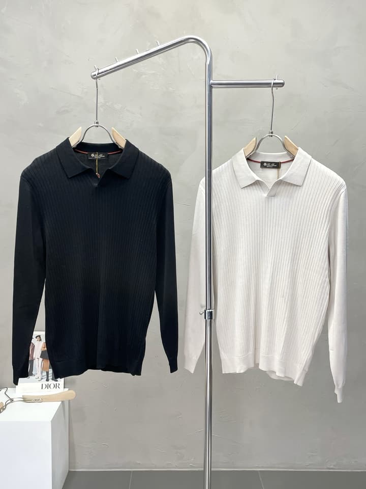 Loro Piana Men's Casual Knit Sweater in Black