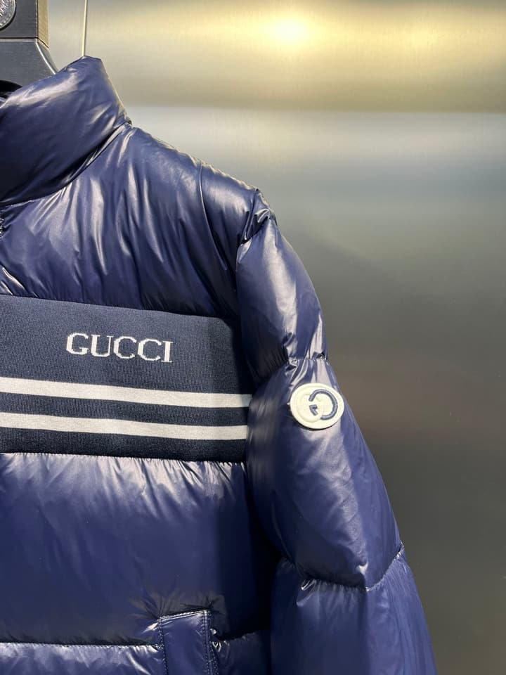 Gucci Down Puffer Jacket in Gold
