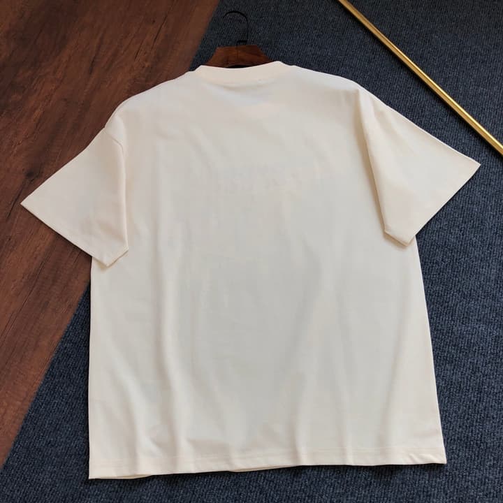 Dior Embroidered Logo T-Shirt – 2026SS in Apricot Ringer With Navy Collar
