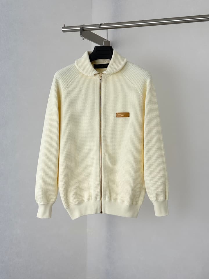Louis Vuitton Runway Waffle Knit Zipper Jacket