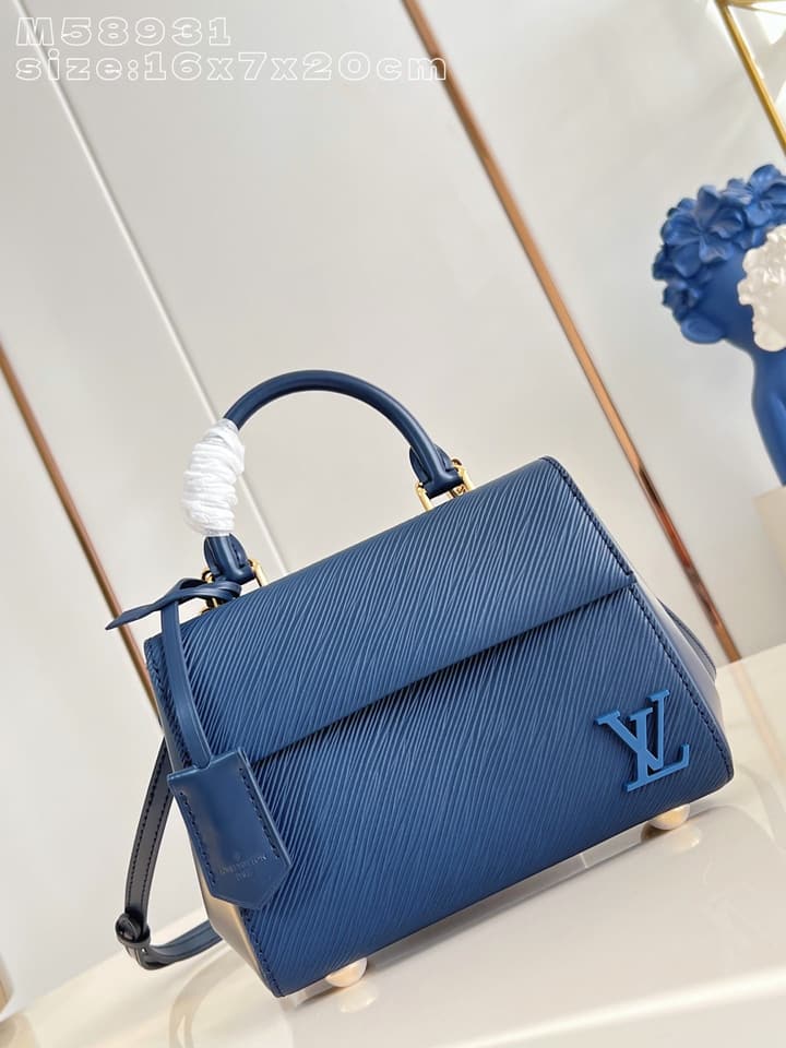 Louis Vuitton Cluny Mini Handbag in Deep Blue Epi Leather