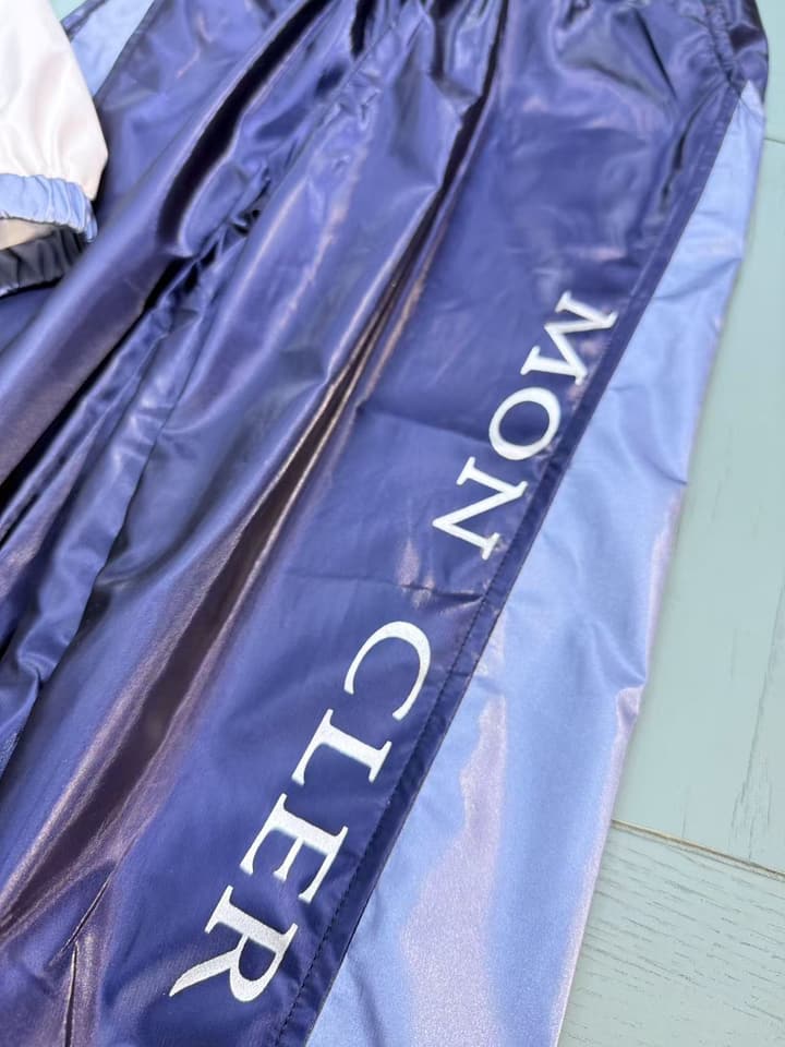Moncler Kids Windbreaker Suit Set – 2025SS in Dark Blue Color Block Set