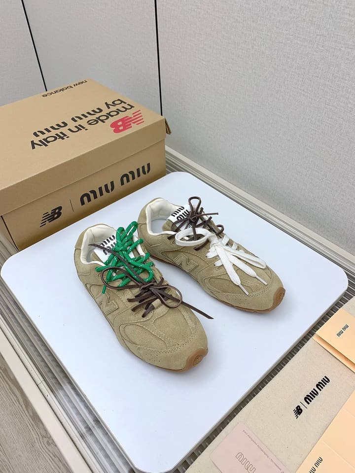 Miu Miu x New Balance Collaboration Runway Sneakers – 2024 in Distressed Grey