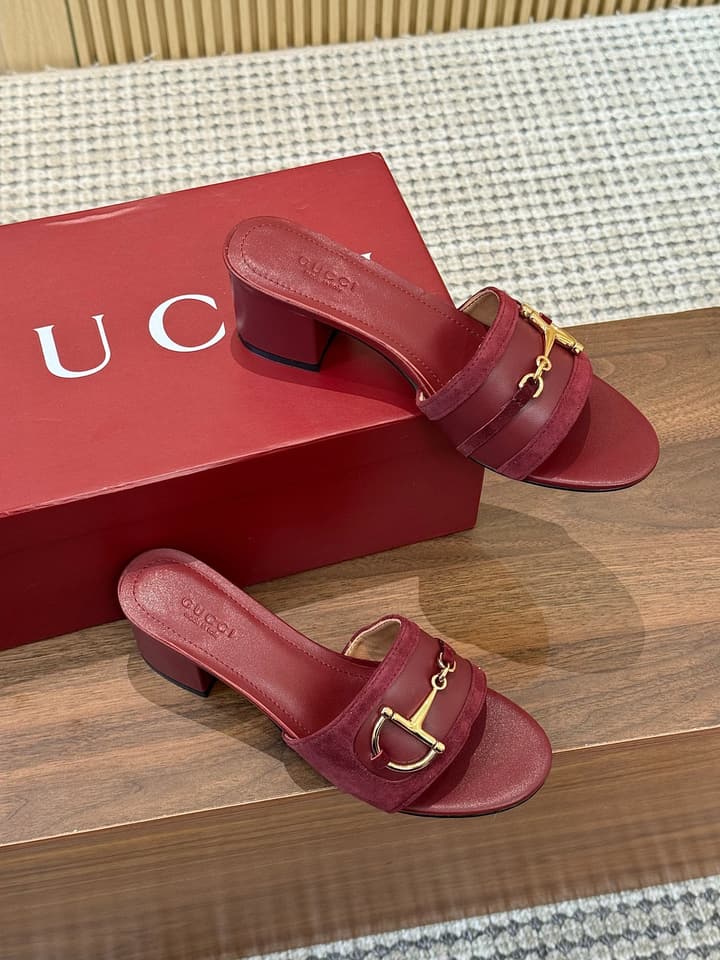 Gucci D-Horsebit Mule Sandals in Brown Gg Canvas