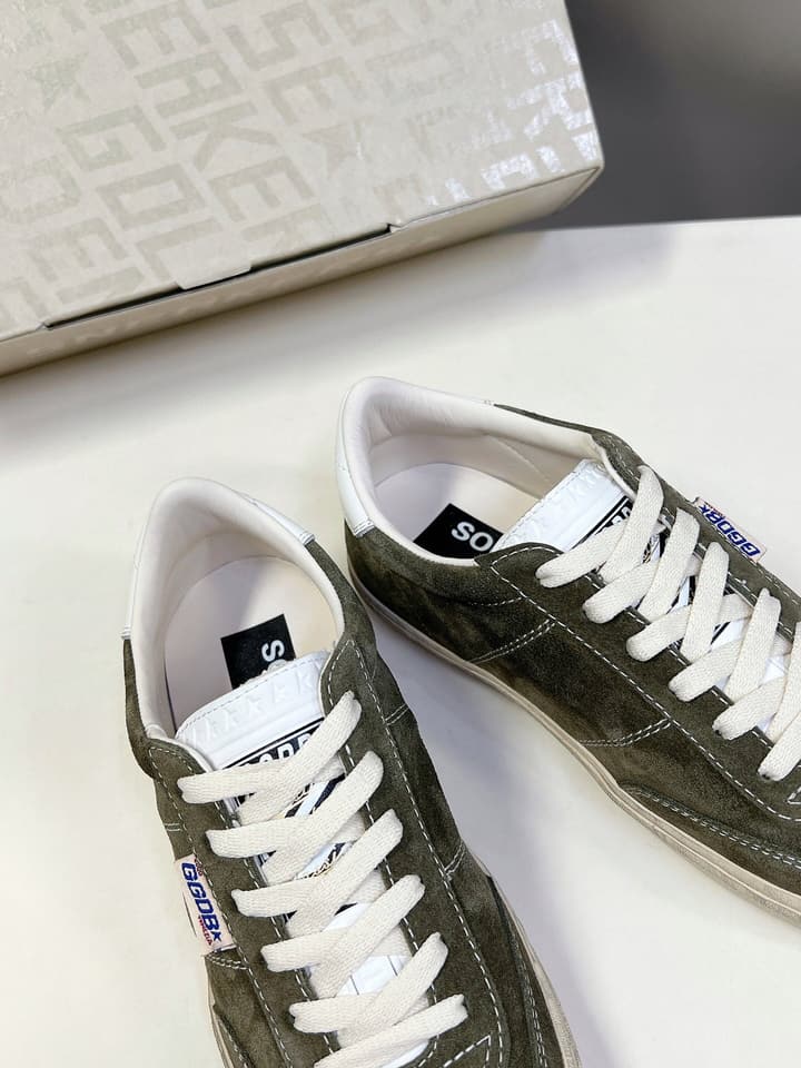Golden Goose Distressed Leather Sneakers in Iridescent Pink