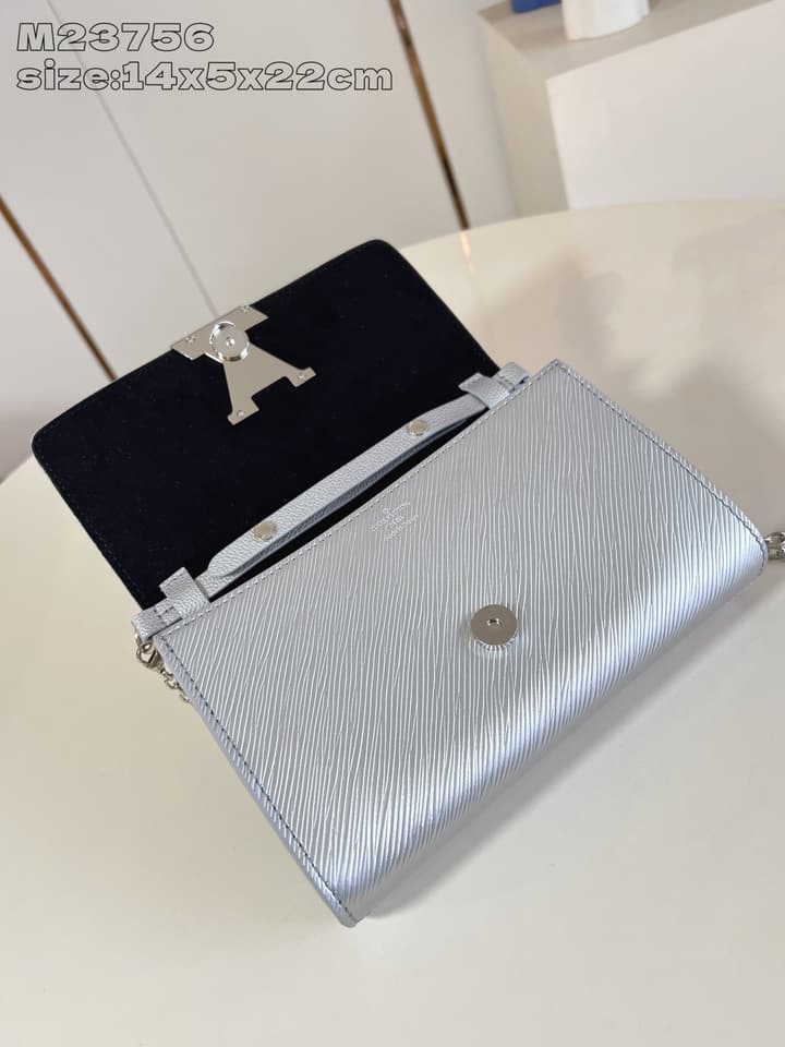 Louis Vuitton Pochette Louise Chain Bag in Beige