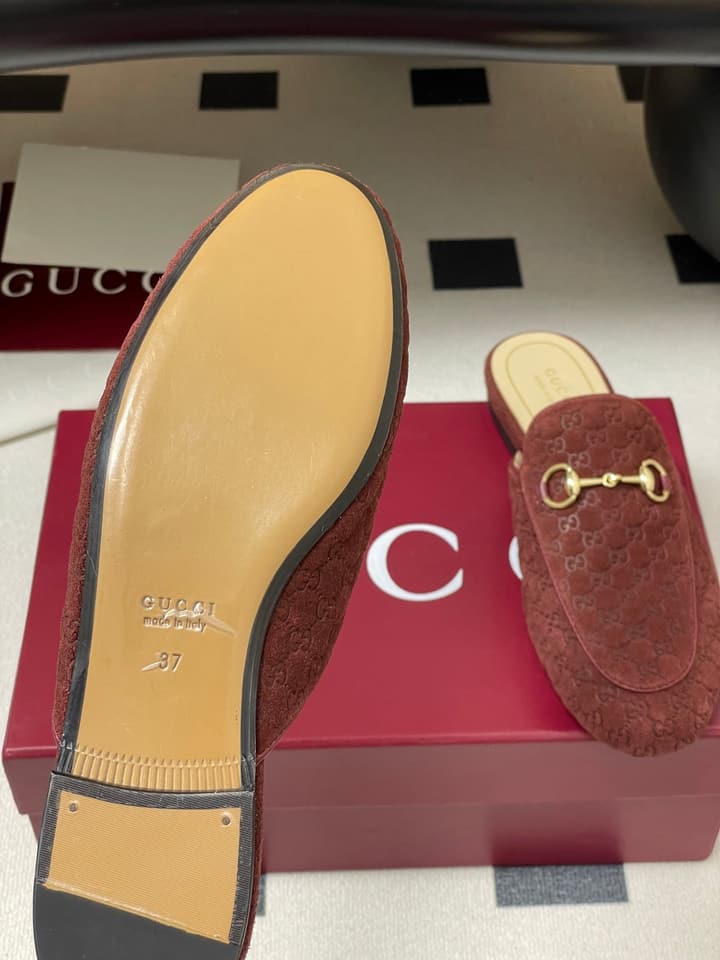 Gucci Princetown Double G Suede Mules – 2025 Fall Collection in Black Suede With Silver Hardware