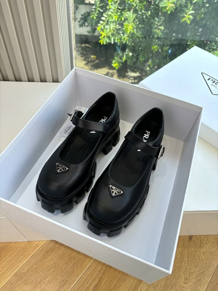Prada Monolith Platform Mary Jane Loafers – 25FW in Assorted Leather & Suede Collection