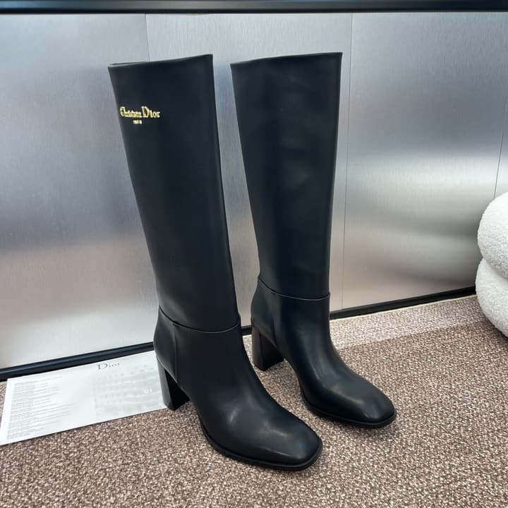 Dior D-Town Chunky Heel Knee-High Boots – 2024 Autumn/Winter Collection
